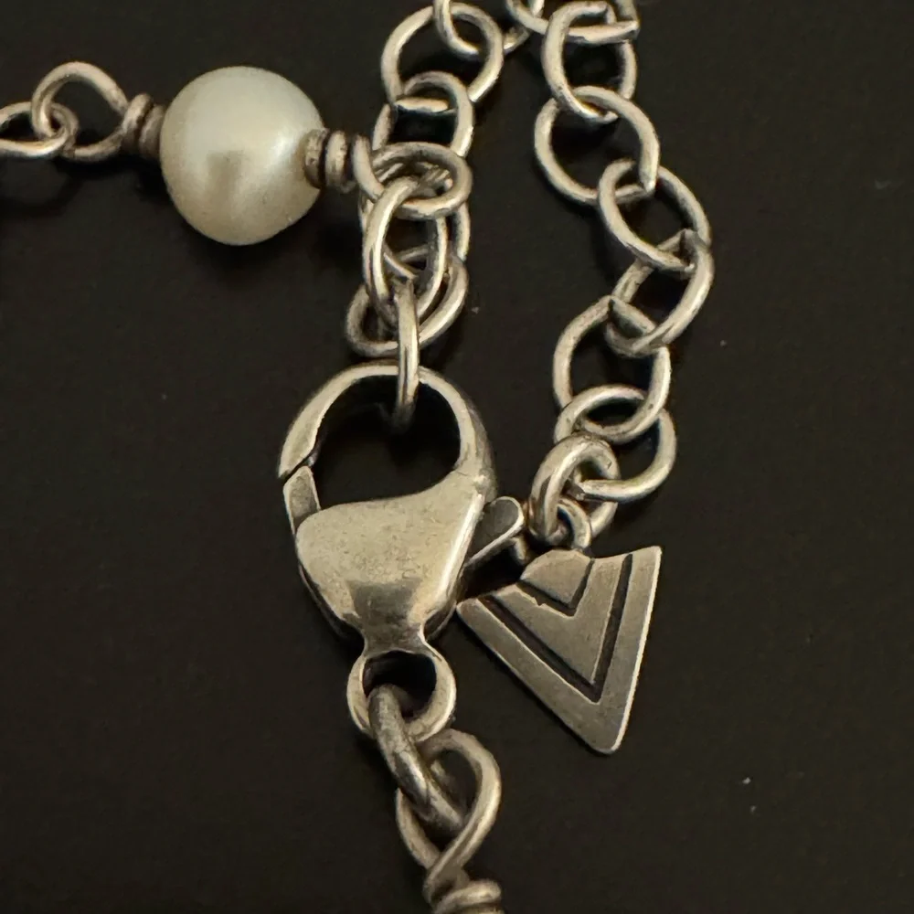 Silpada Freshwater Pearl, Quartz, and Sterling Silver Station Bead Necklace - Picture 9 of 10